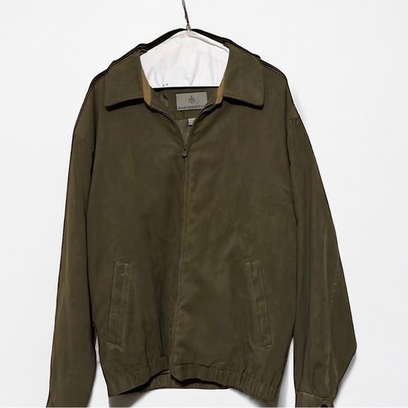 Rainforest taupe coat. Zip front. Size large - Picture 1 of 14